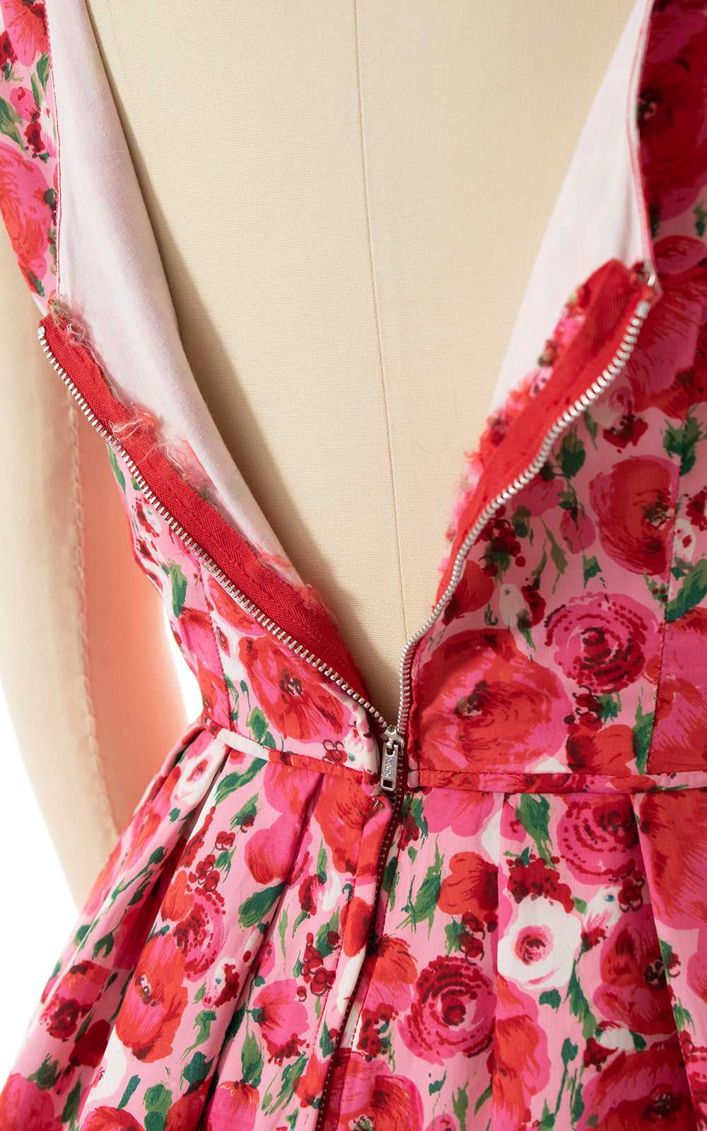 1950s Rose Print Sundress | x-small - image 7