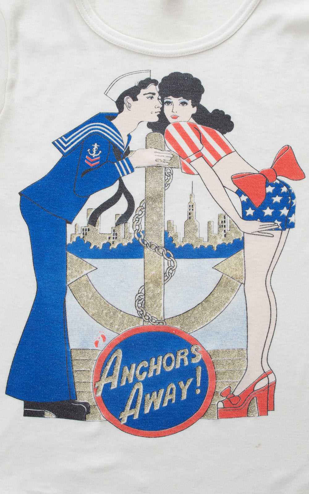 1980s "Anchor's Away!" Novelty Print Shirt | x-sm… - image 2