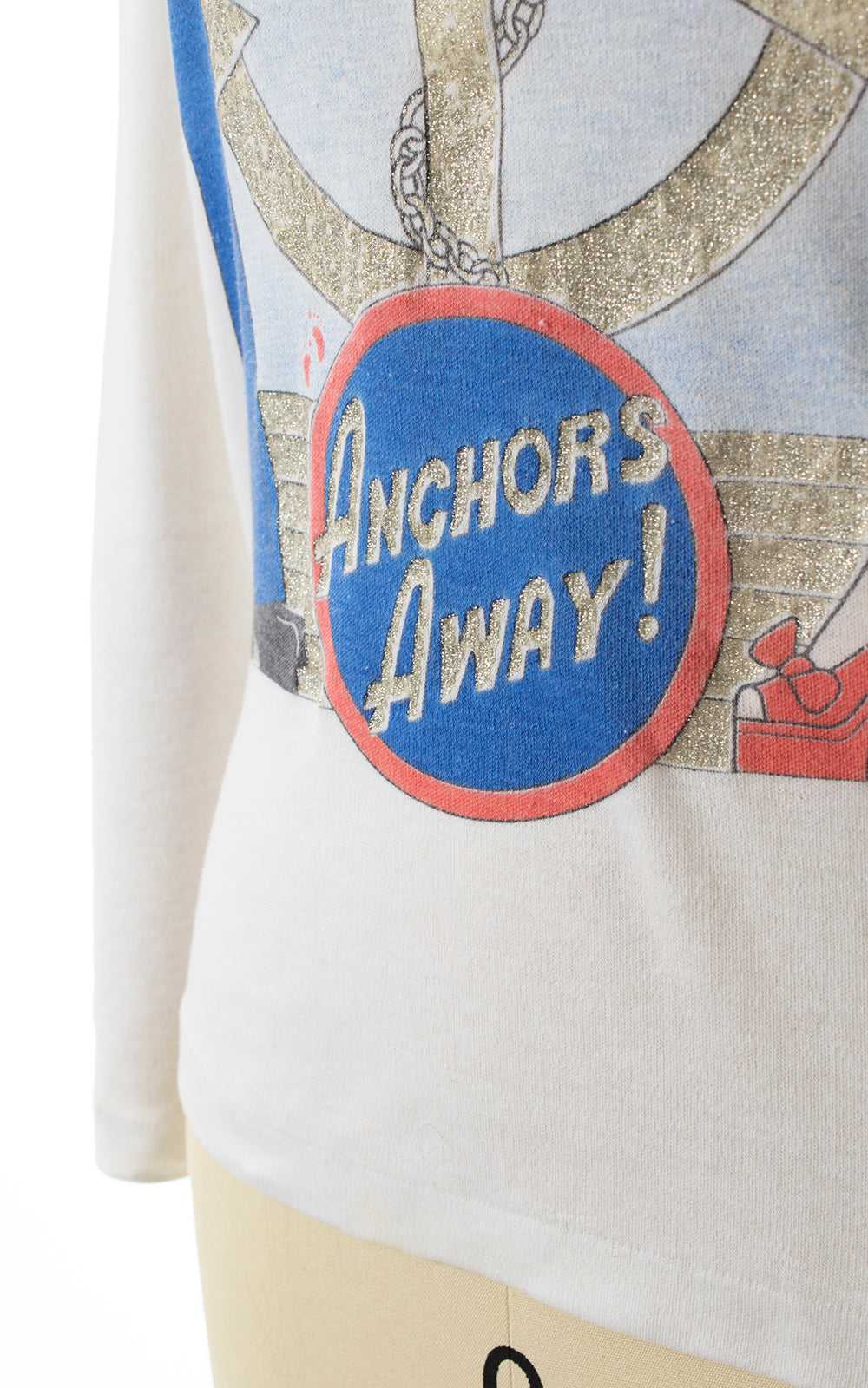 1980s "Anchor's Away!" Novelty Print Shirt | x-sm… - image 7