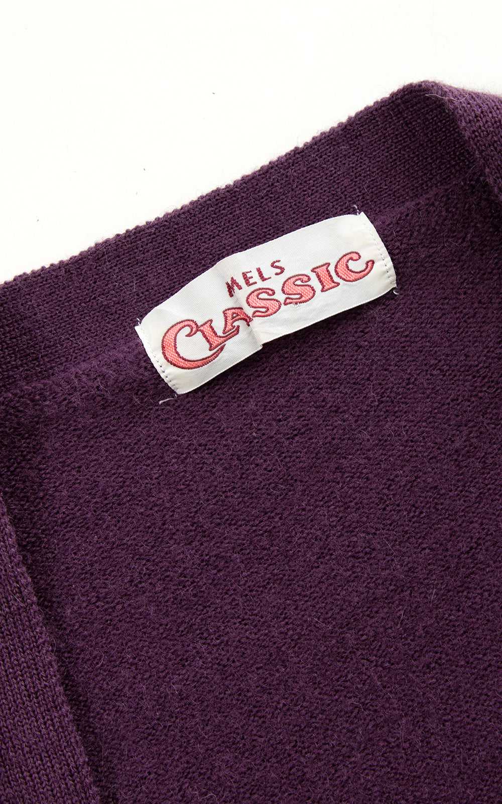 1980s Eggplant Purple Wool Cardigan | x-small/sma… - image 6