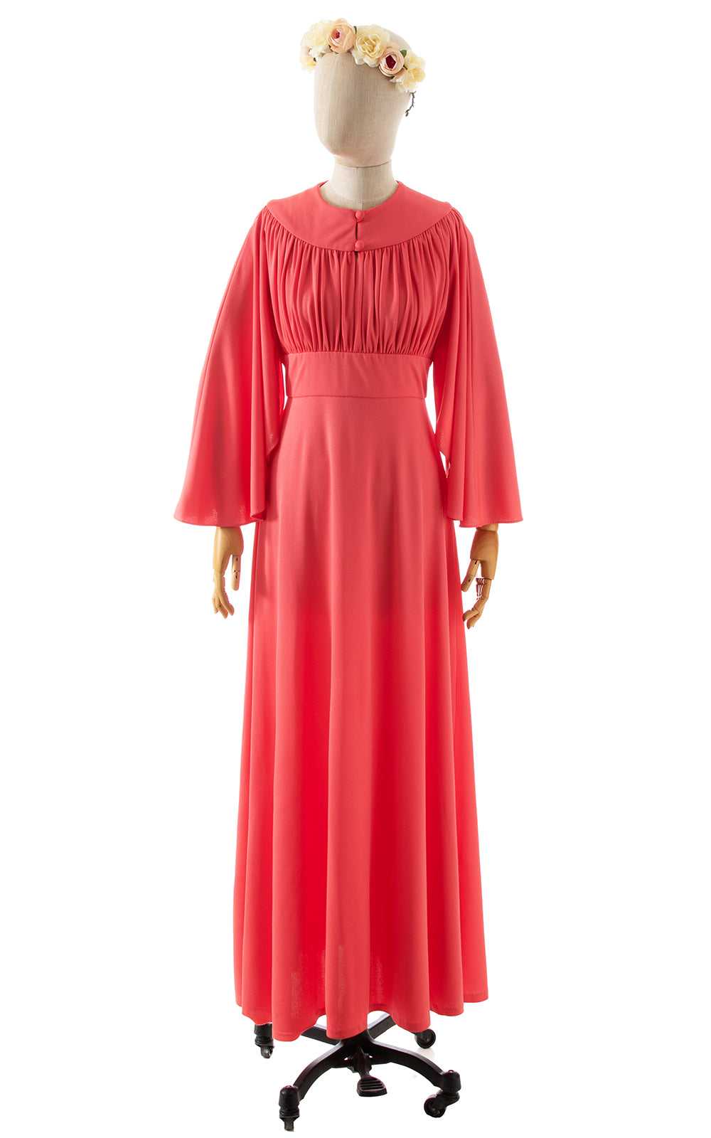 1970s Angel Sleeve Grecian Maxi Dress | x-small/s… - image 2