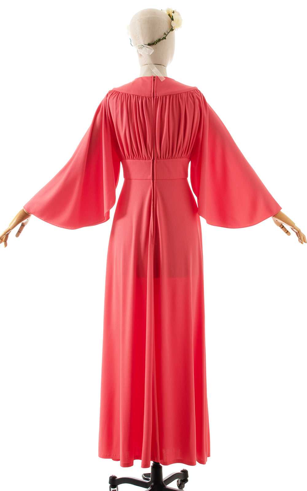 1970s Angel Sleeve Grecian Maxi Dress | x-small/s… - image 4