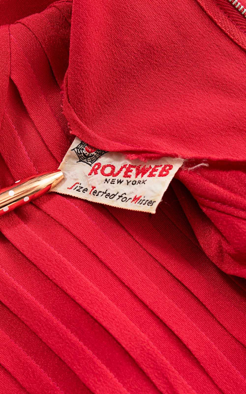 1940s Red Rayon Dress | medium - image 10