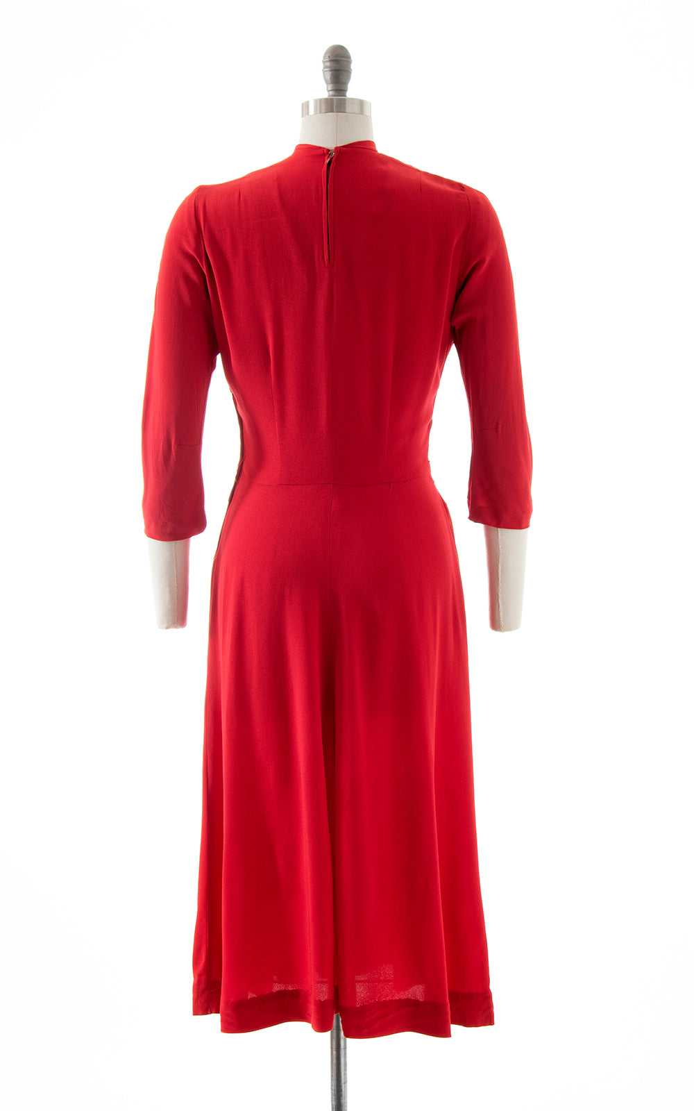 1940s Red Rayon Dress | medium - image 5
