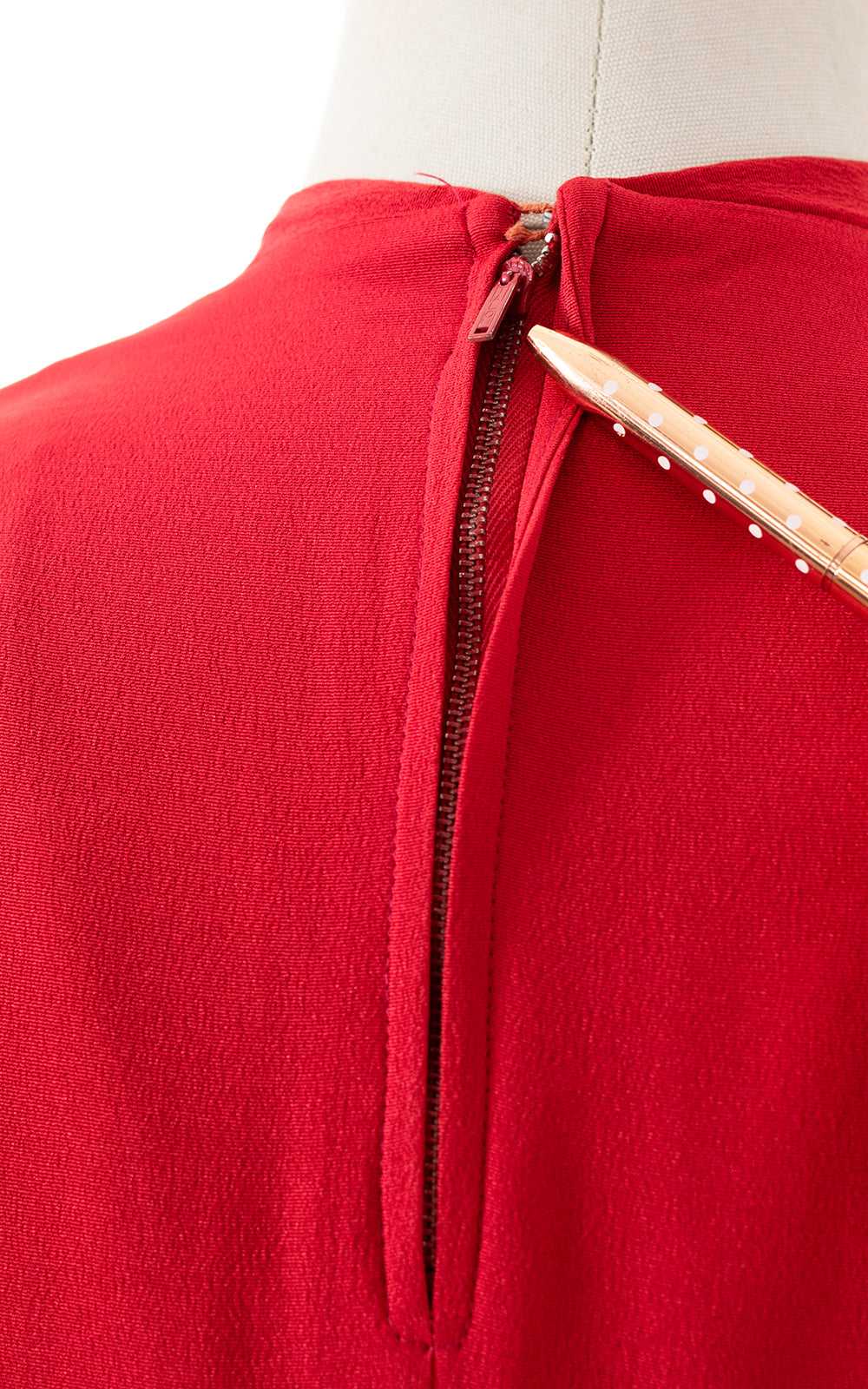 1940s Red Rayon Dress | medium - image 9