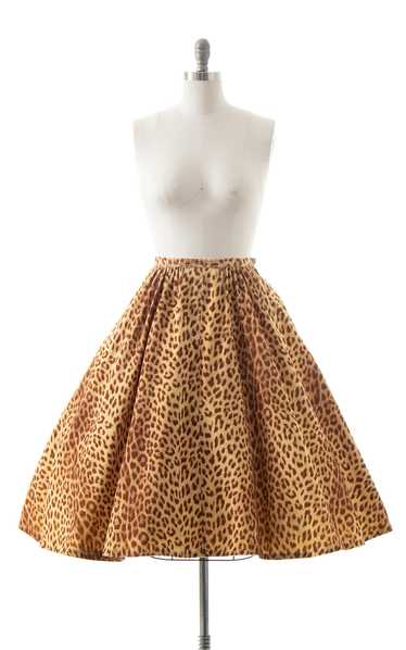 BLV x DEANNA || 1950s Leopard Print Corduroy Skirt