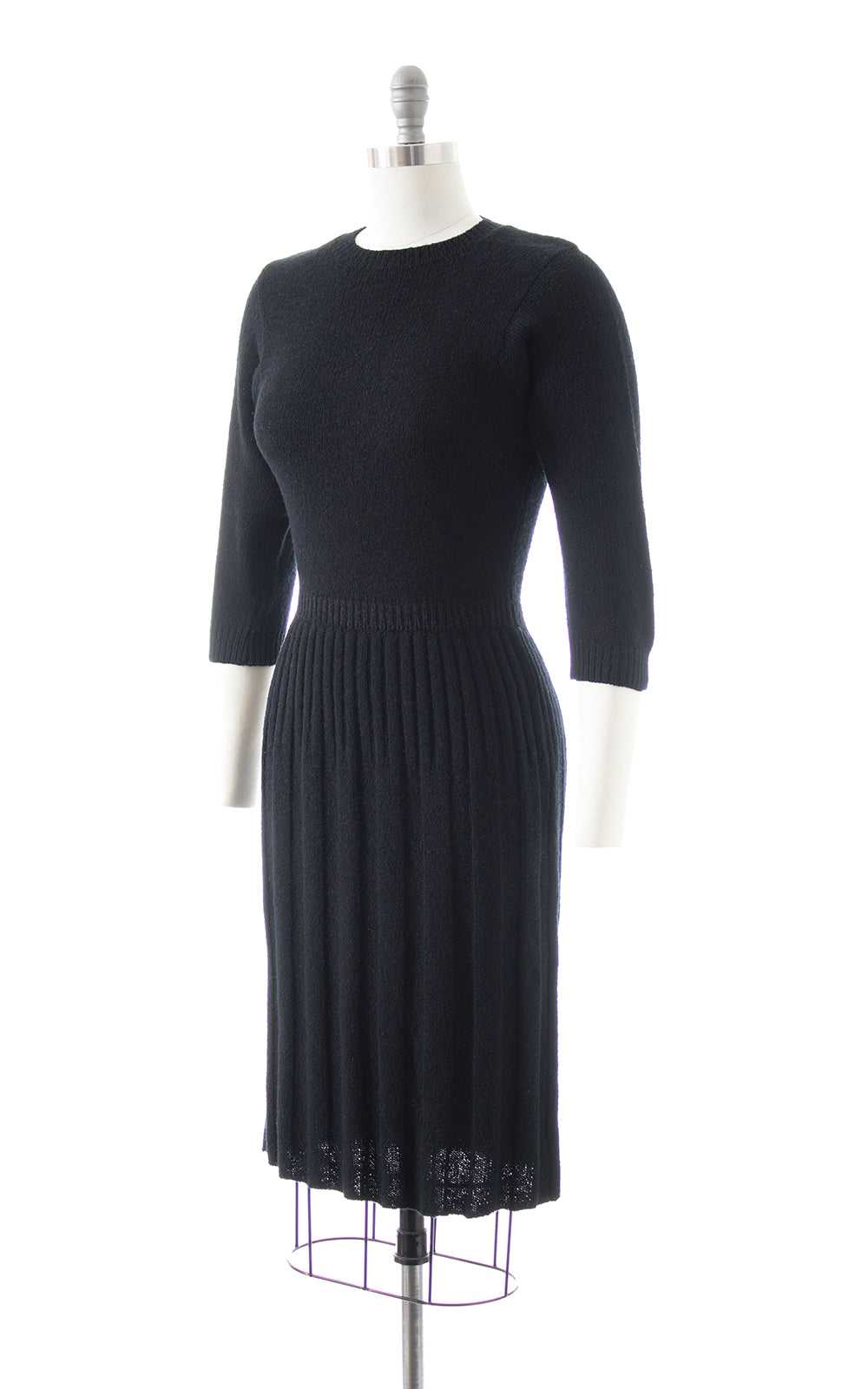 BLV x DEANNA || 1940s 1950s Black Knit Wool Sweat… - image 3