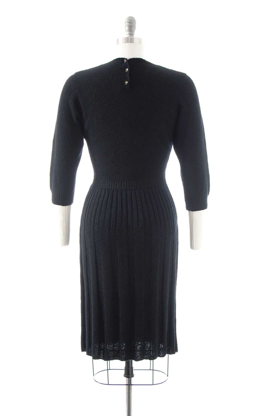 BLV x DEANNA || 1940s 1950s Black Knit Wool Sweat… - image 4