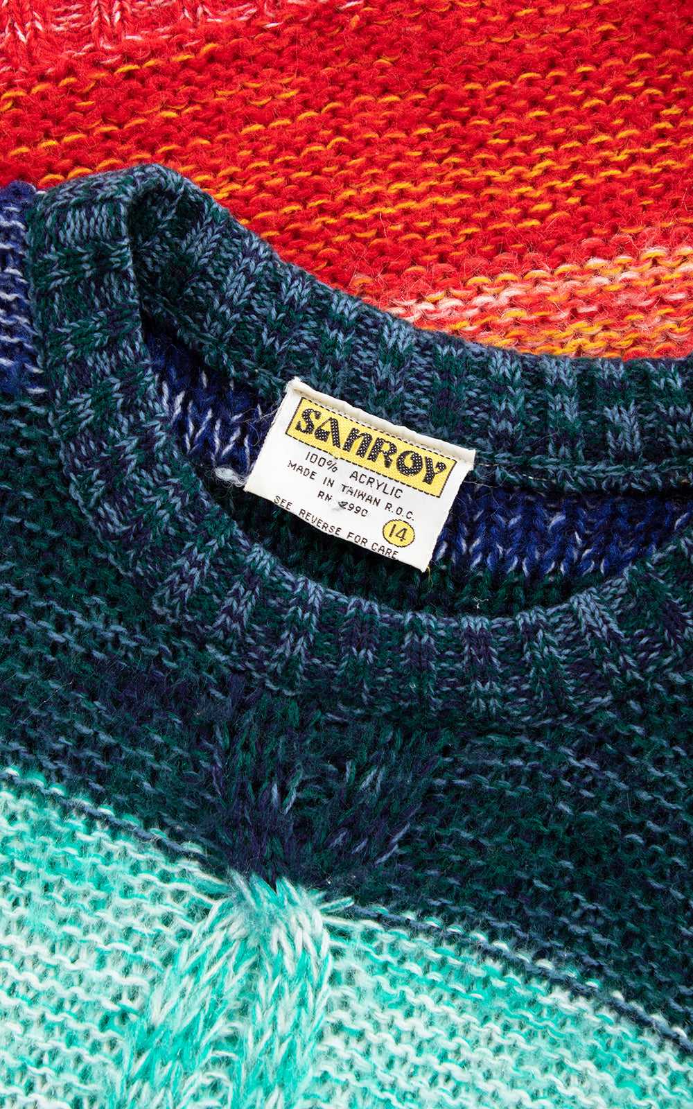 1970s Rainbow Striped Knit Sweater Vest | small - image 6