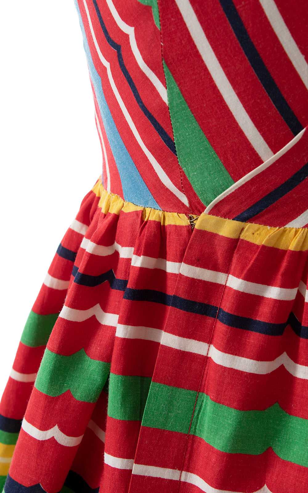 1940s Mexican Novelty Border Print Wrap Dress | m… - image 10