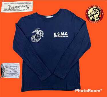 Usmc U.S.M.C Naval Station Norfolk Long Sleeve TS… - image 1