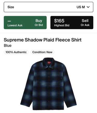 オンラインストア店舗 supreme shadow plaid fleece shirt Black