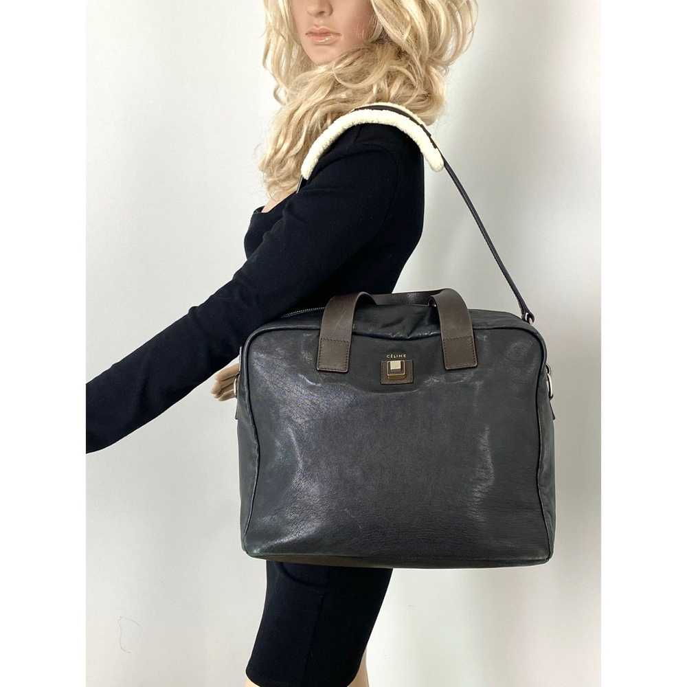 Celine Celine Black Leather Handle Bag Vintage Br… - image 3