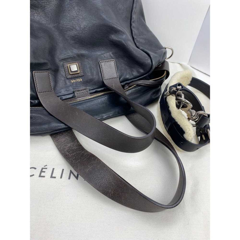 Celine Celine Black Leather Handle Bag Vintage Br… - image 8