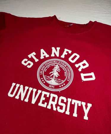 Rivalry Week Vintage Stanford Crew Neck Sweatshirt - Early 1900s Rare LSJU Monogram Art XL / White