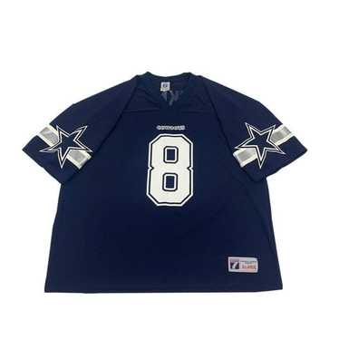 Vintage Dallas Cowboys Logo 7 - #8 Troy Aikman Jersey Youth Large Navy  Silver