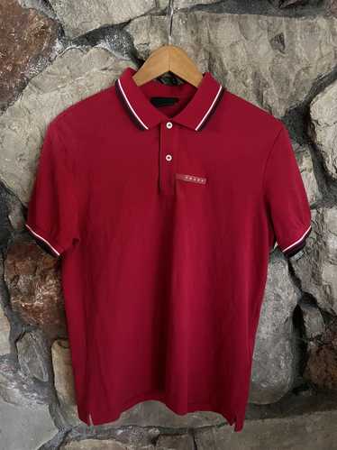Prada logo-patch long-sleeve polo shirt - Prada Flap Turn Lock Shoulder Bag  Black - Hot Deals