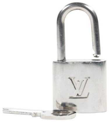 LOUIS VUITTON SV925 Cadena Silver Lockit Pandantiff Necklace Q93559 Wo