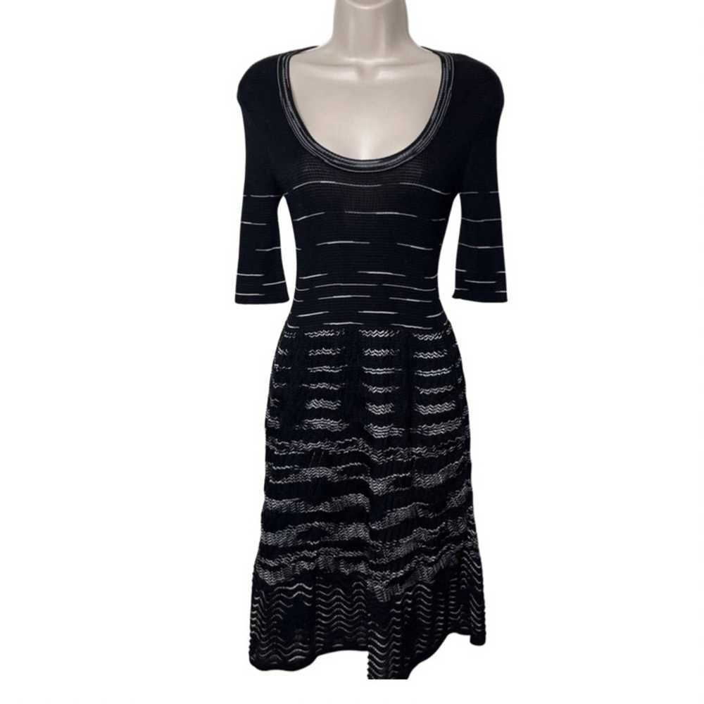 Missoni M MISSONI Black White Knitted Short dress… - image 1