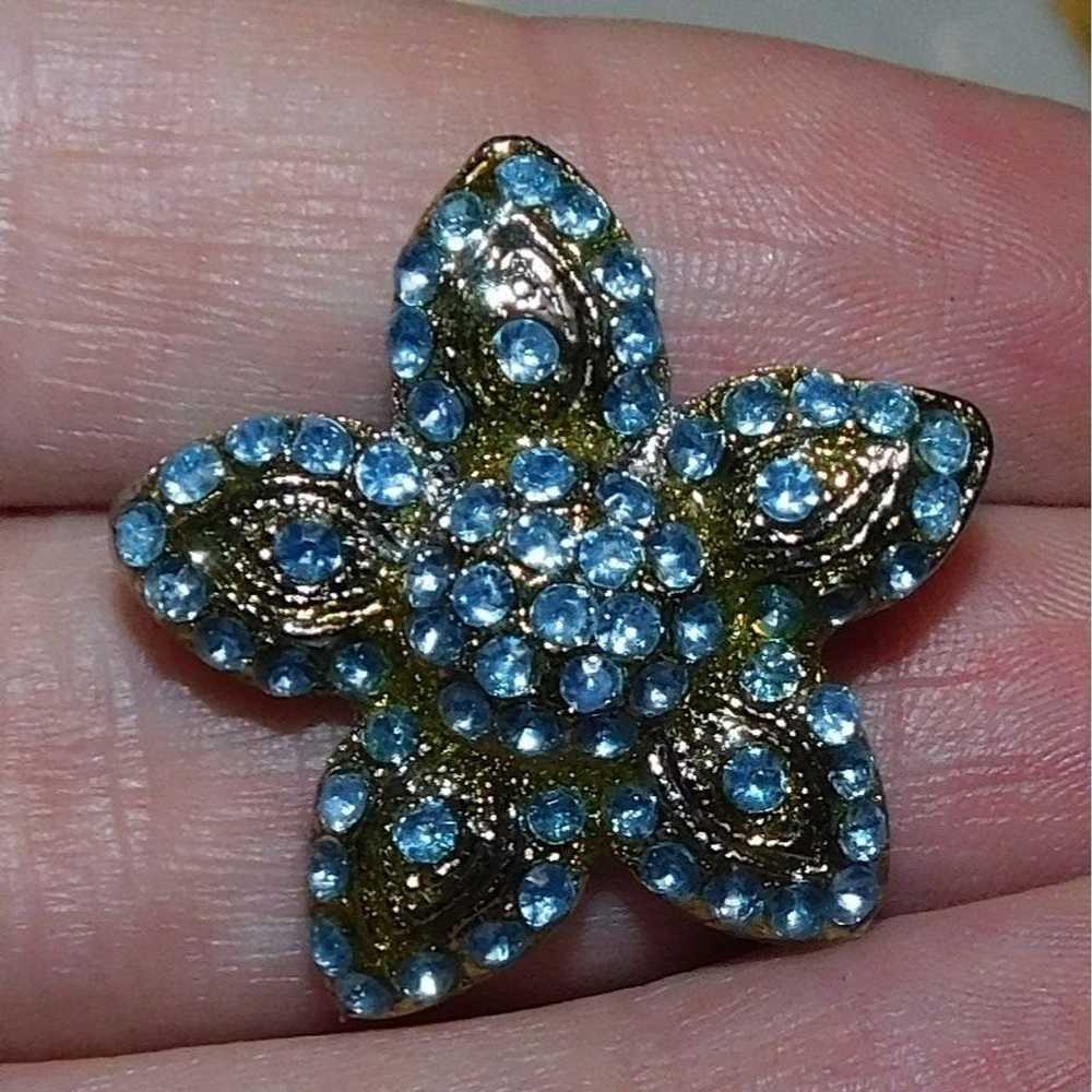 Other Blue And Silver Rhinestone Star Brooch - image 1