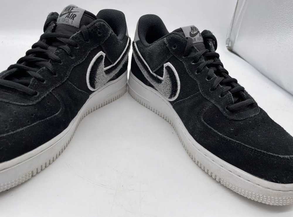 Nike Nike Air Force 1s black chinelle swoosj gray… - image 1