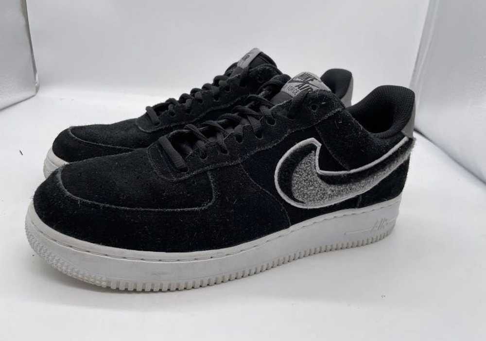 Nike Nike Air Force 1s black chinelle swoosj gray… - image 3