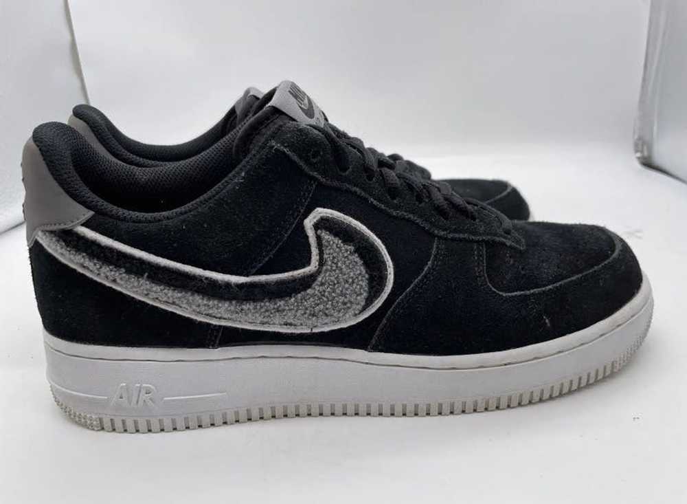 Nike Nike Air Force 1s black chinelle swoosj gray… - image 4