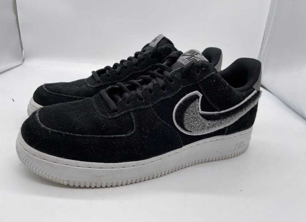 Nike Nike Air Force 1s black chinelle swoosj gray… - image 8