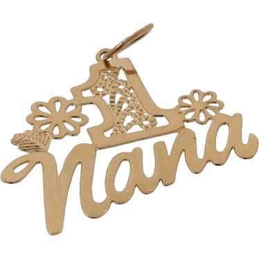 #1 Nana Charm Pendant 14K Yellow Gold Ladies Vint… - image 1