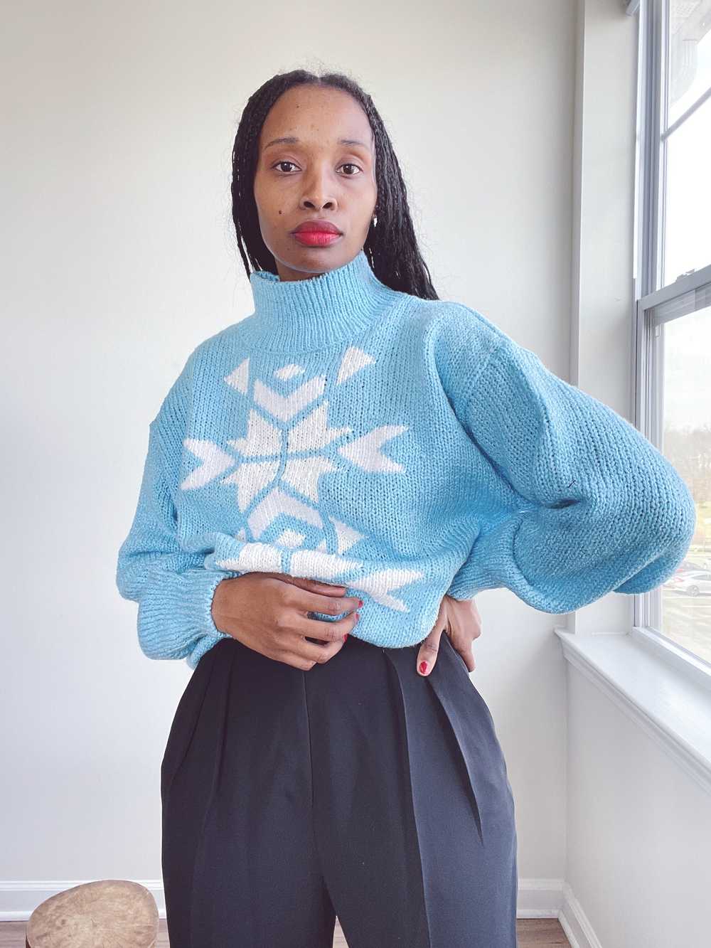 Vintage Snowflake Mockneck Sweater - image 4