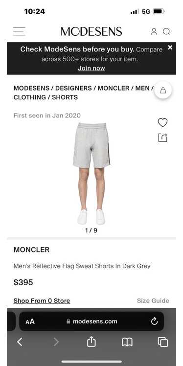 Moncler Moncler grey sweat shorts, 3m side stripe