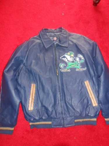 Vintage vintage notre dame leather jacket big prin