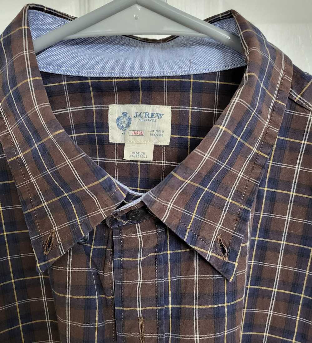 J.Crew Brown/blue button down shirt - image 3