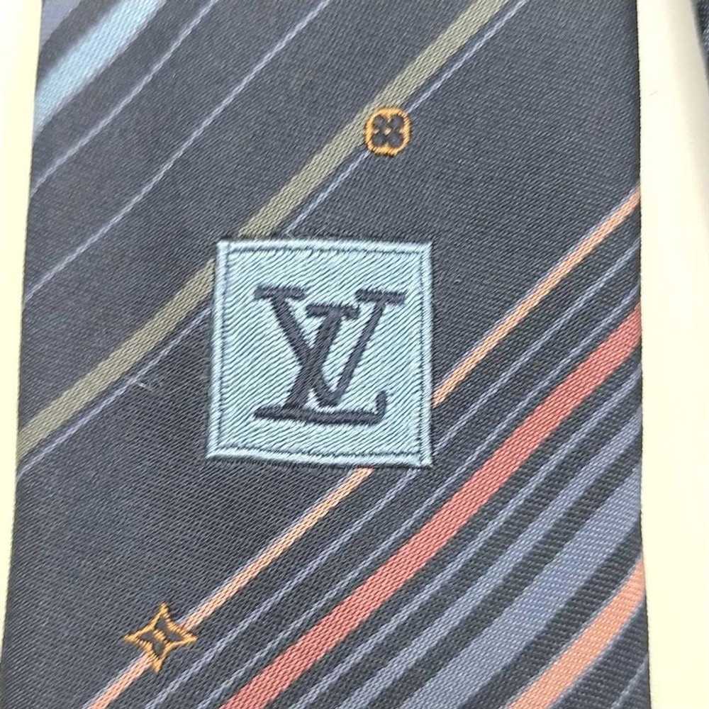 Louis Vuitton Louis Vuitton Navy Blue Silk Stripe… - image 3