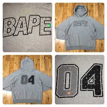 BAPE College logo full zip hoodie Gray NIGO A Bathing Ape Size S