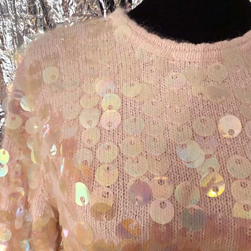 Vintage Pink Silk and Angora Blench Sweater with … - image 2