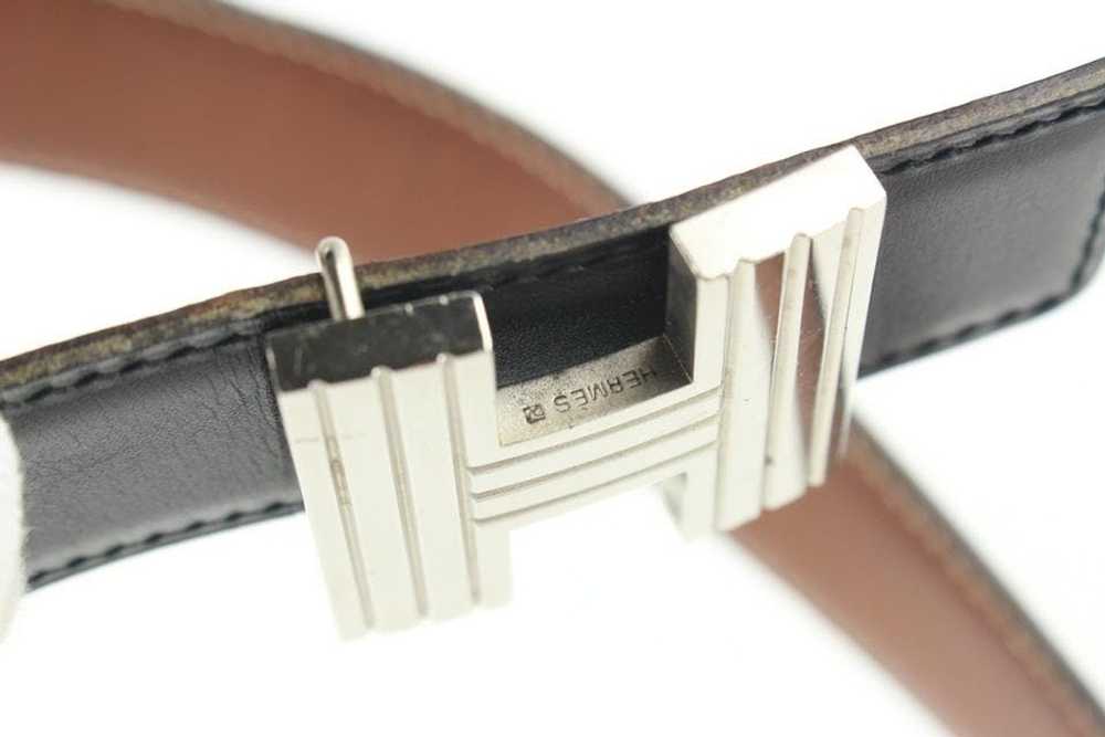 Hermes Hermès Black x Silver Reversible Cadena H … - image 10
