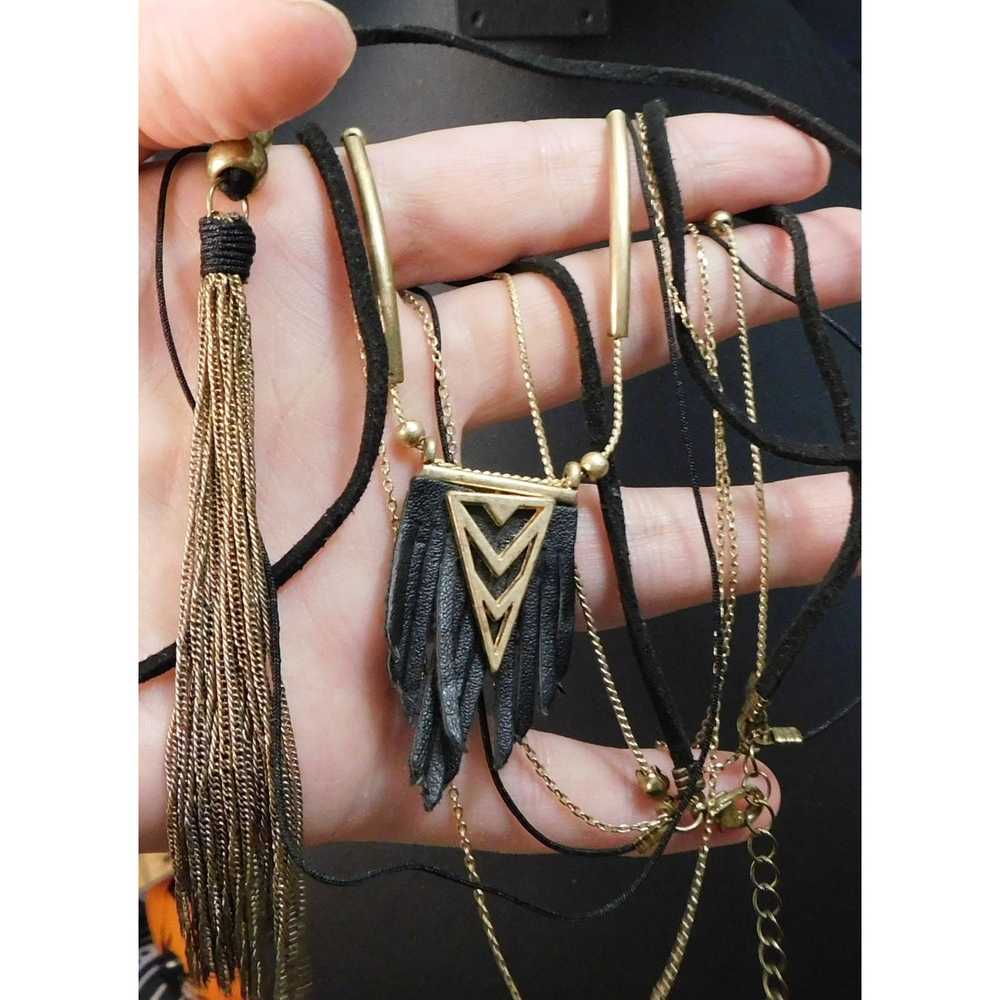 Other Black And Gold Multilayer Tassel Necklace - image 4