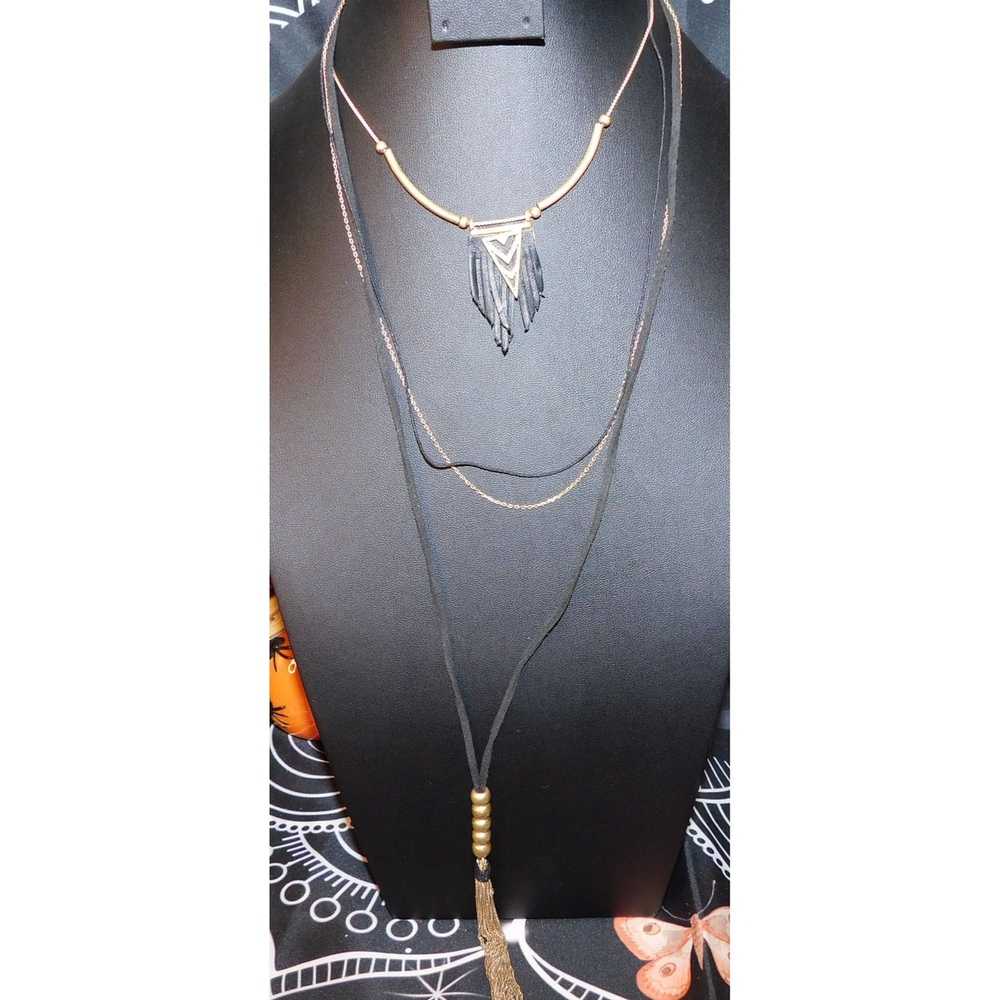 Other Black And Gold Multilayer Tassel Necklace - image 7