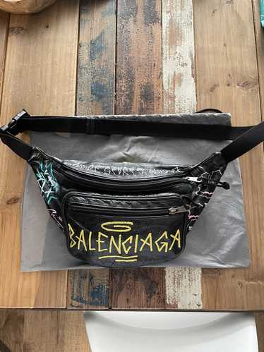 Balenciaga's Souvenir Graffiti Belt Bag in Black
