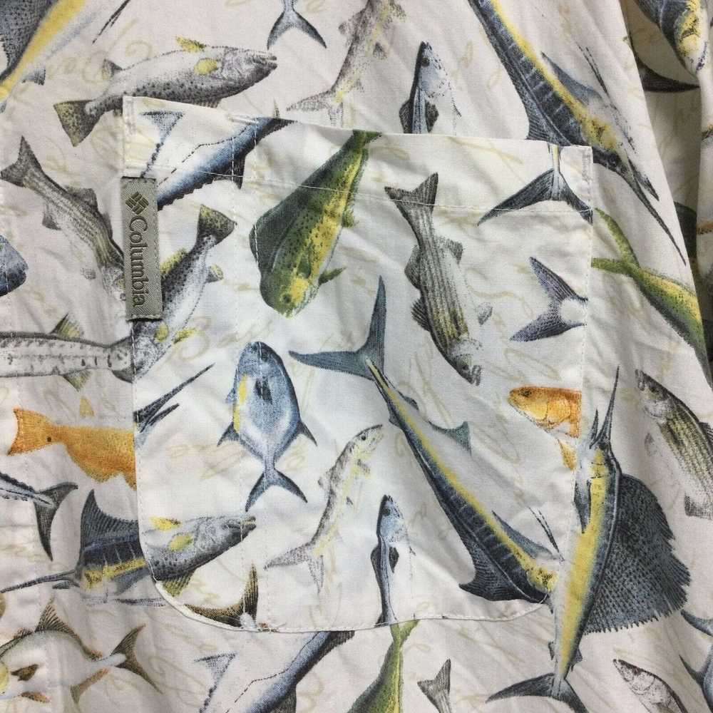 Columbia Columbia Mens Fish Pattern Hawaiian Camp… - image 2