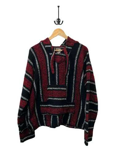 Other Red, Black & White Hooded Poncho
