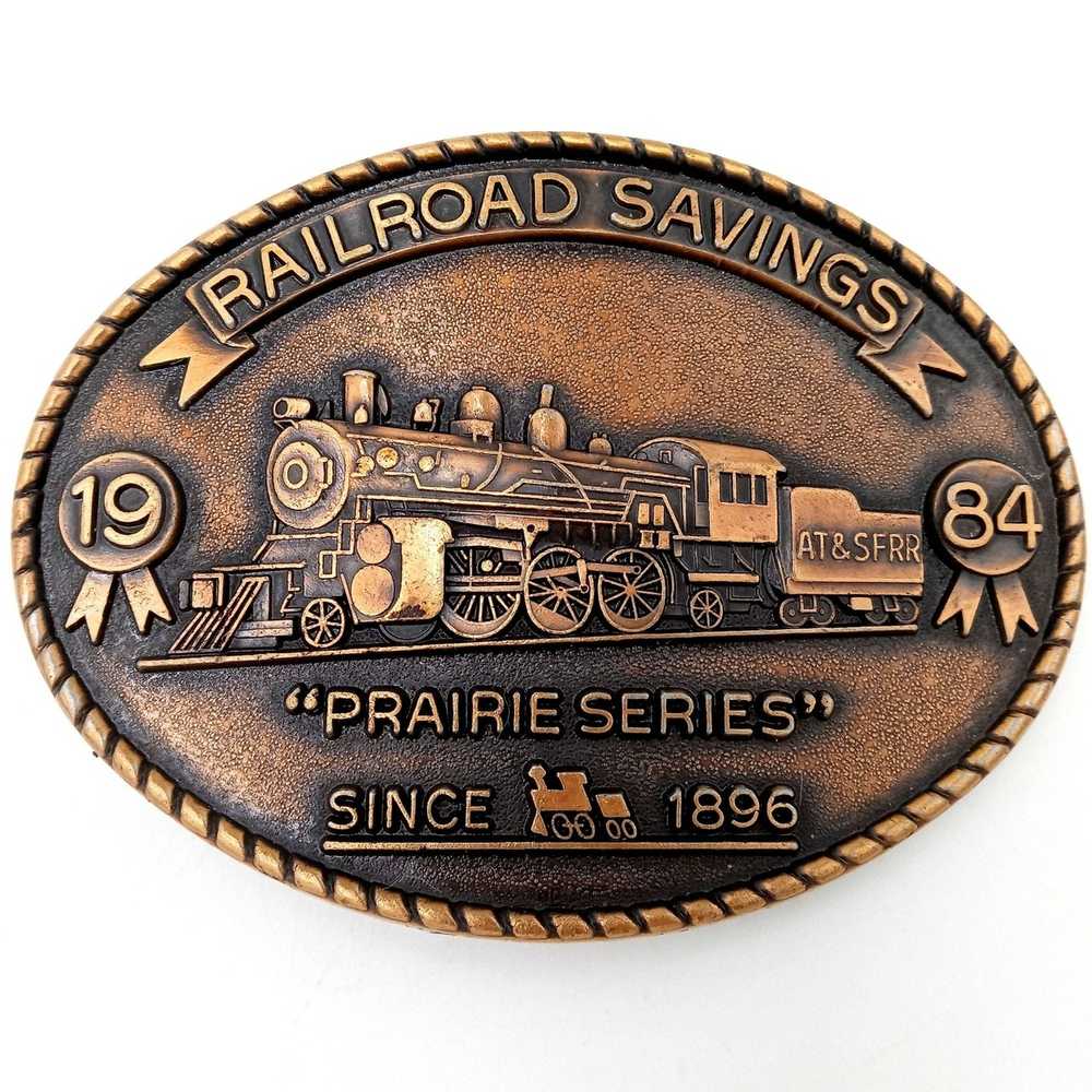 Unkwn 1984 Train Buckle Railroad Savings Prairie … - image 5