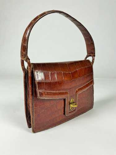 Rare Hermes Regain Named Handbag in Brown Crocodil