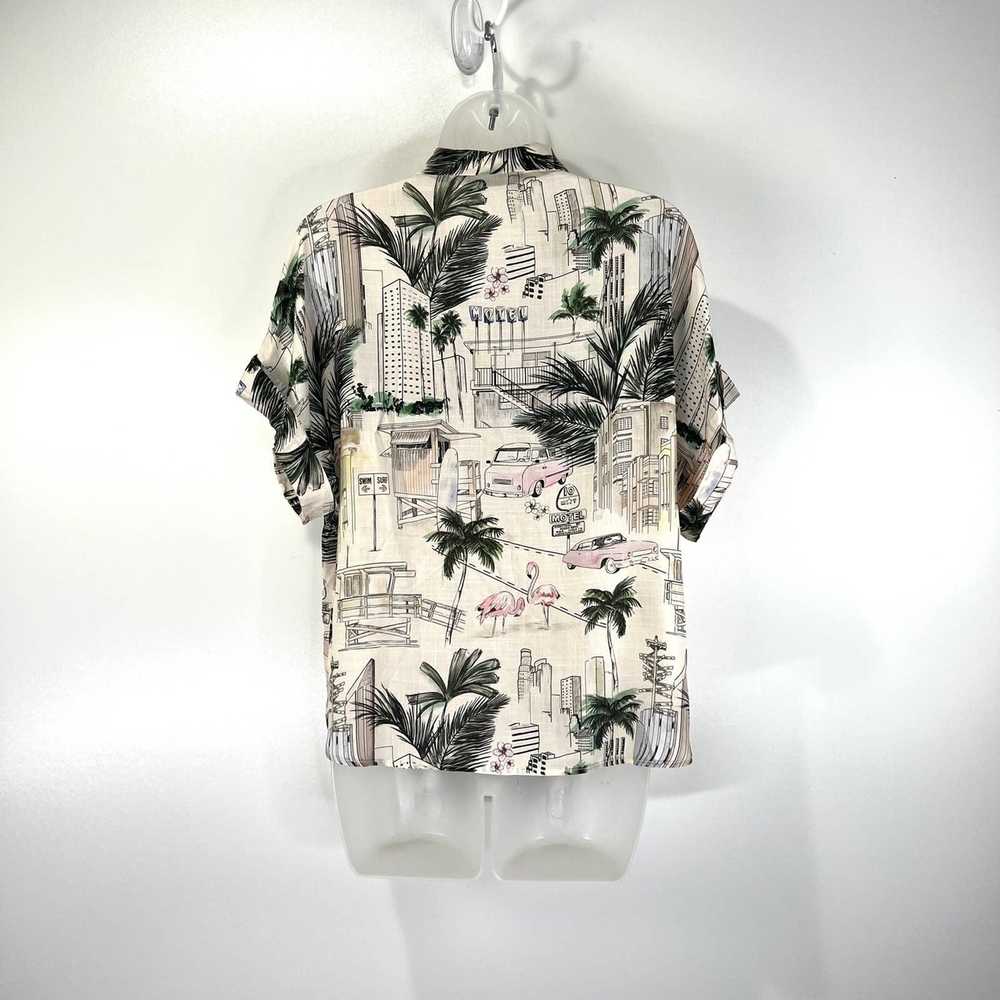Zara Zara Boxy Button Down Printed Shirt 85140563… - image 5
