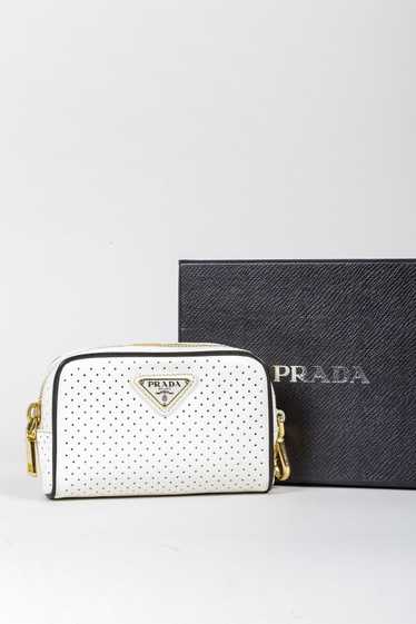 PRADA Saffiano Print mini bag In green black white le…