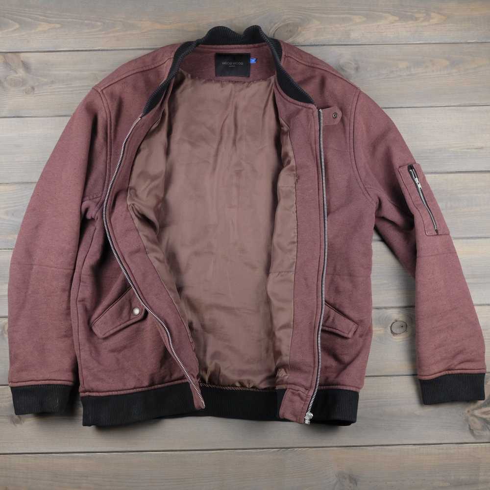 Streetwear × Wood Wood Wood Wood burgundy bomber … - image 5