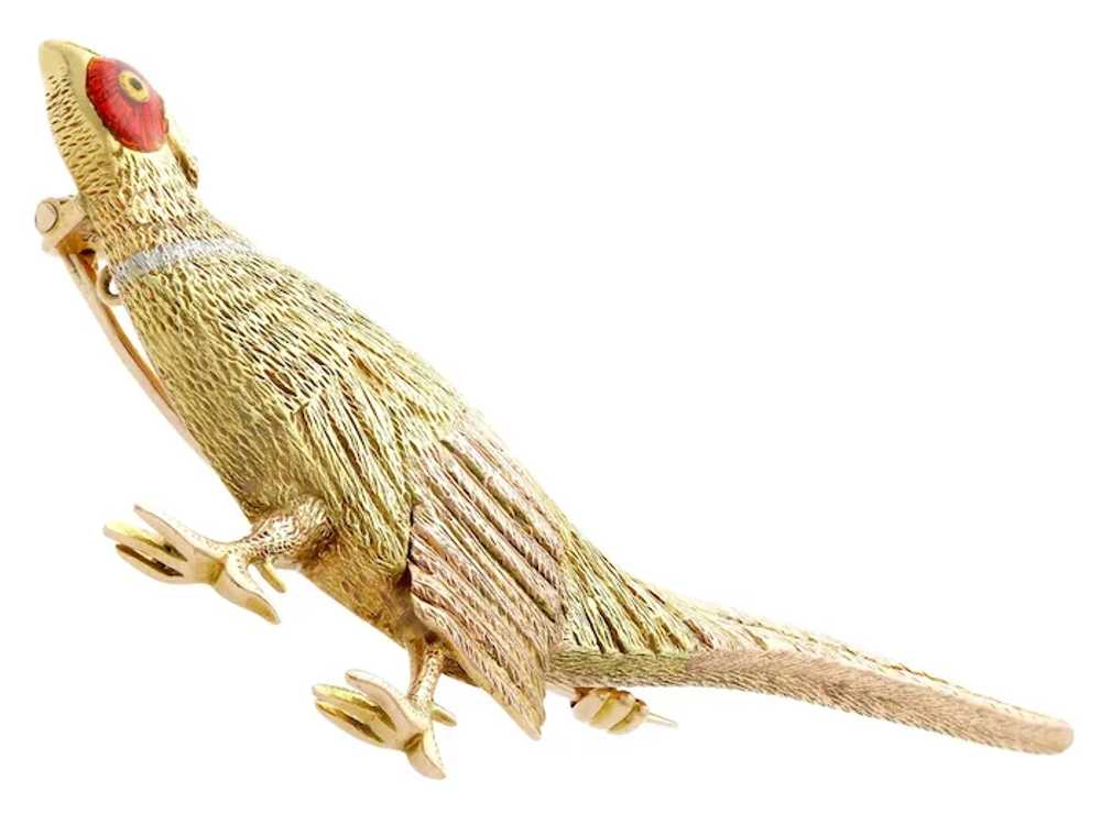 Antique 15ct Gold and Enamel Pheasant Brooch - image 5