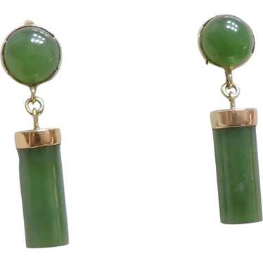 Vintage 14K, Jade Earrings