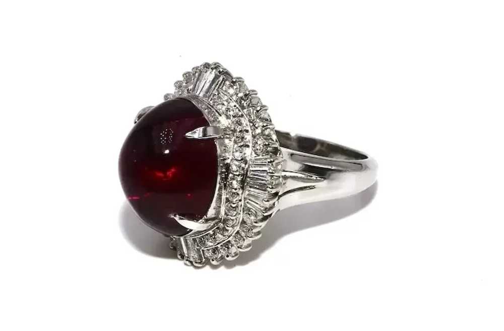 Natural 7 Carat Red Rubelite and Diamond Cocktail… - image 2